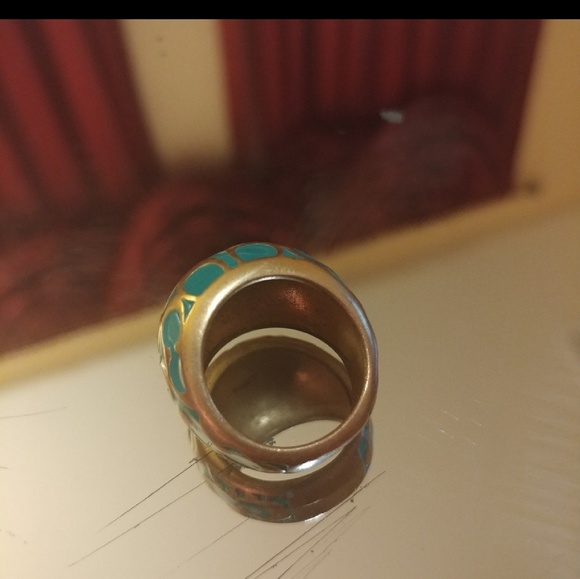 Coach Miranda Enamel Domed Ring Teal - Picture 3 of 6